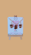 Coffee Necklace and Earrings Set