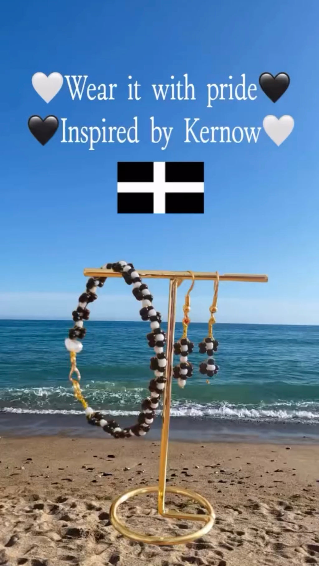 🤍🖤The St Piran’s Set: Earrings & Bracelet✨