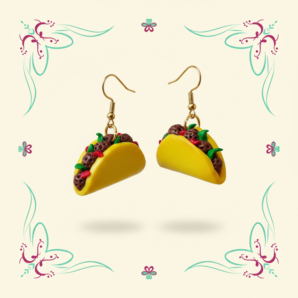 Taco Earrings sin tarjeta